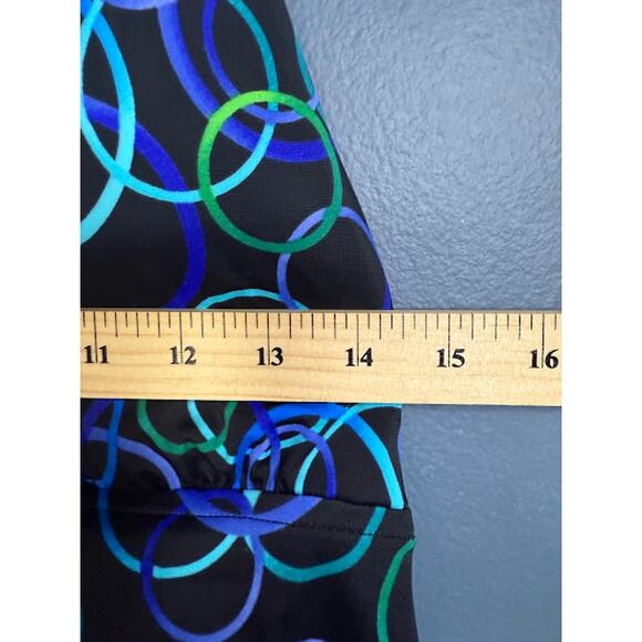 Y2K Halter Top Tankini Women's Size 18 Circle Pattern Princess Diaries Vacation - Picture 7 of 8